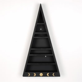 Hanah Home Cry002-S Estantería de pared de madera maciza Negra